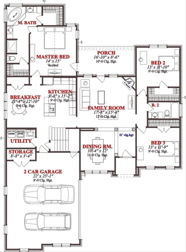 European Floor Plan - Main Floor Plan #63-300