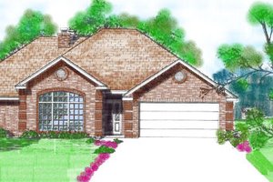 House Blueprint - European Exterior - Front Elevation Plan #52-103