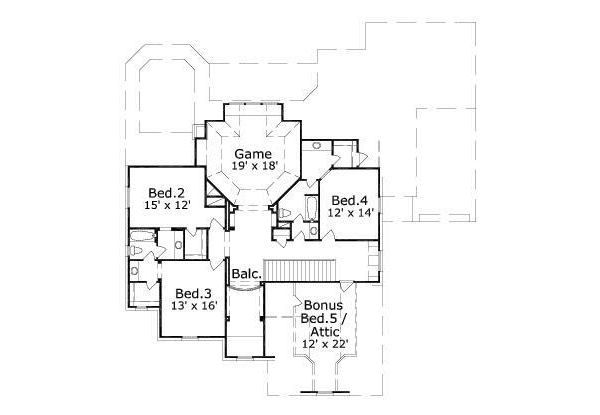 European Floor Plan - Upper Floor Plan #411-206