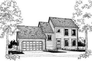 Colonial Exterior - Front Elevation Plan #303-287