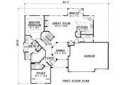 European Style House Plan - 3 Beds 3 Baths 2546 Sq/Ft Plan #67-250 
