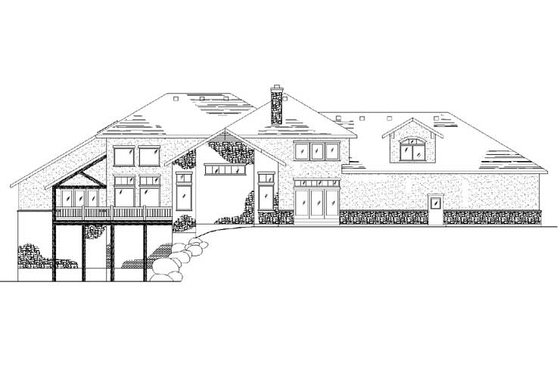 Exterior - Rear Elevation for Colonial House Plan #5-436 - 7 bed, 5.5 bath