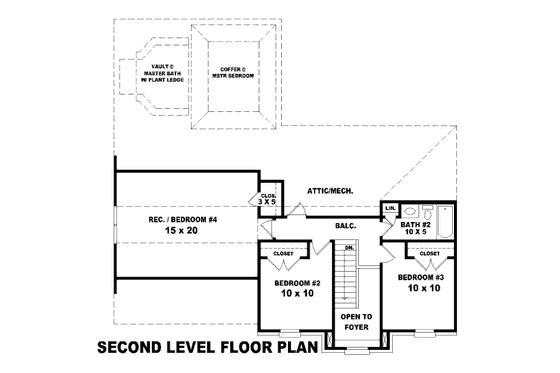 Floor Plan - Upper Floor for European House Plan #81-13868 - 3 bed, 2.5 bath