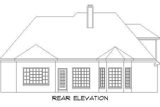 Exterior - Rear Elevation for Traditional House Plan #424-84 - 4 bed, 3 bath