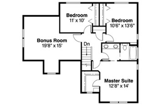 Floor Plan - Upper Floor House Plan #124-719 - 3 bed, 1.5 bath