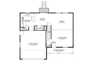 Floor Plan - Main Floor for Traditional House Plan #1060-303 - 3 bed, 2.5 bath