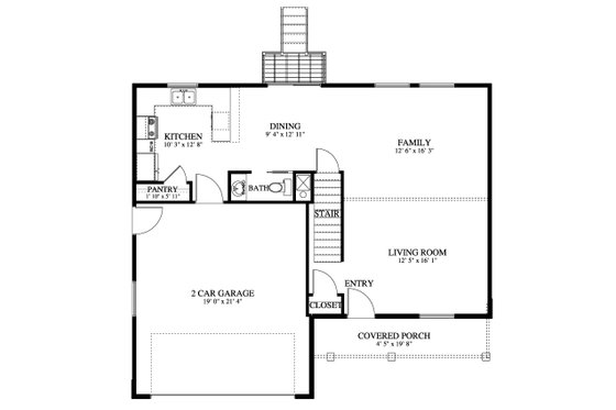 Floor Plan - Main Floor for Traditional House Plan #1060-303 - 3 bed, 2.5 bath