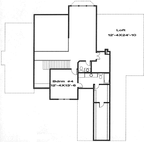 Traditional Floor Plan - Upper Floor Plan #6-196