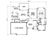 European Style House Plan - 4 Beds 3.5 Baths 3267 Sq/Ft Plan #67-581 