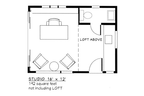 Floor Plan - Main Floor for Contemporary House Plan #917-27 - 1 bed, 1 bath