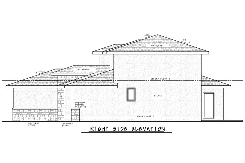 Home Plan - Exterior - Front Elevation 3 for Modern House Plan #20-2502 - 4 bed, 3.5 bath