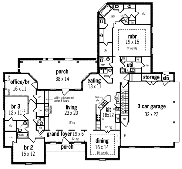 European Floor Plan - Main Floor Plan #45-218