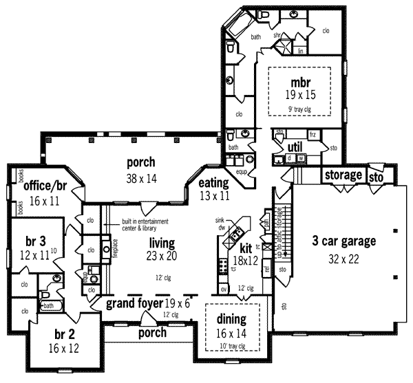 Dream House Plan - European Floor Plan - Main Floor Plan #45-218
