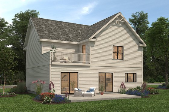 Exterior - Front Elevation 6 for Traditional House Plan #497-4 - 4 bed, 2.5 bath