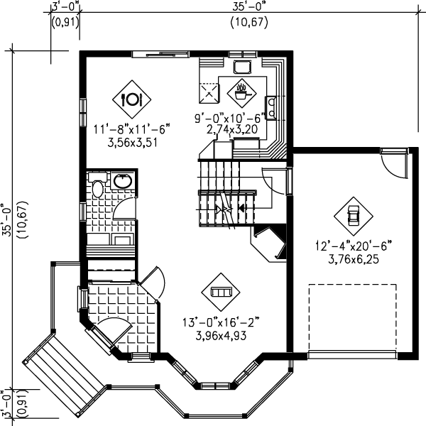 Dream House Plan - Traditional Floor Plan - Main Floor Plan #25-274