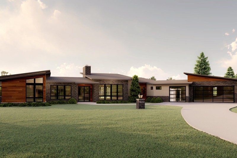 Dream House Plan - Modern Exterior - Front Elevation Plan #1064-93
