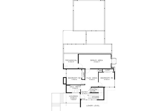 Floor Plan - Lower Floor for Modern House Plan #895-18 - 3 bed, 2.5 bath