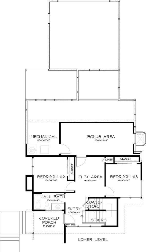 Modern Floor Plan - Lower Floor Plan #895-18