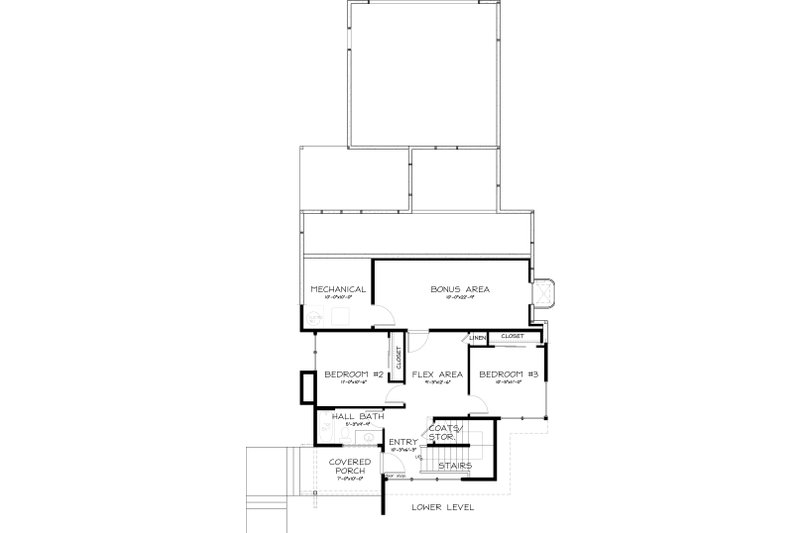 House Blueprint - Floor Plan - Lower Floor for Modern House Plan #895-18 - 3 bed, 2.5 bath