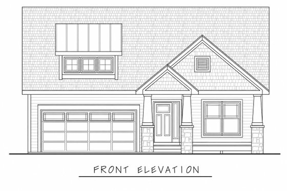 Exterior - Front Elevation 3 for Cottage House Plan #20-2399 - 3 bed, 2 bath