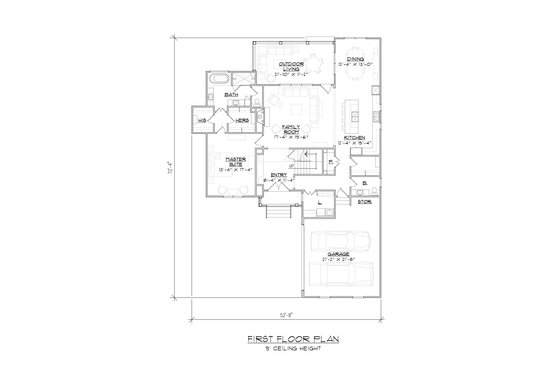 Floor Plan - Main Floor for Traditional House Plan #1054-99 - 4 bed, 3 bath
