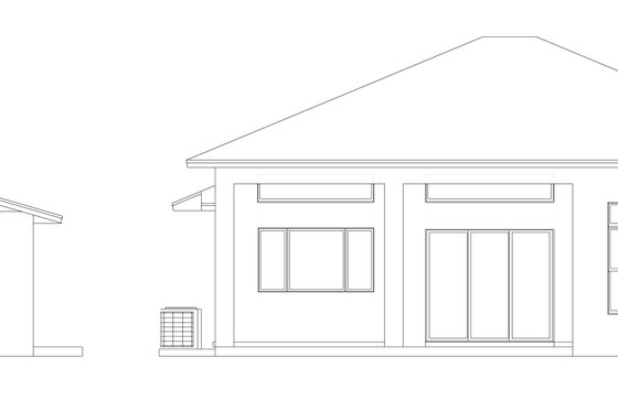 Exterior - Rear Elevation for Contemporary House Plan #1058-216 - 3 bed, 2.5 bath