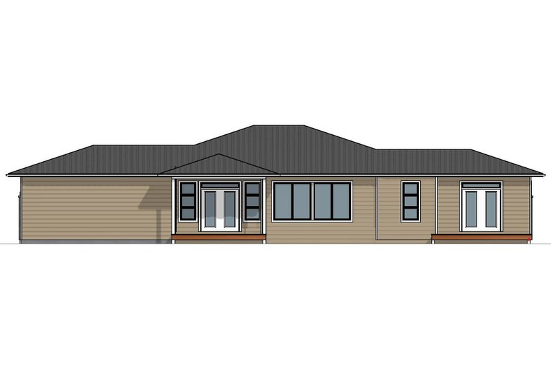 Architectural House Design - Exterior - Rear Elevation for Ranch House Plan #126-233 - 3 bed, 2 bath