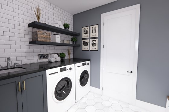 Interior - Laundry for Farmhouse House Plan #51-1236 - 3 bed, 2 bath
