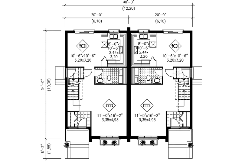 Home Plan - Floor Plan - Main Floor for Modern House Plan #25-329 - 3 bed, 1.5 bath