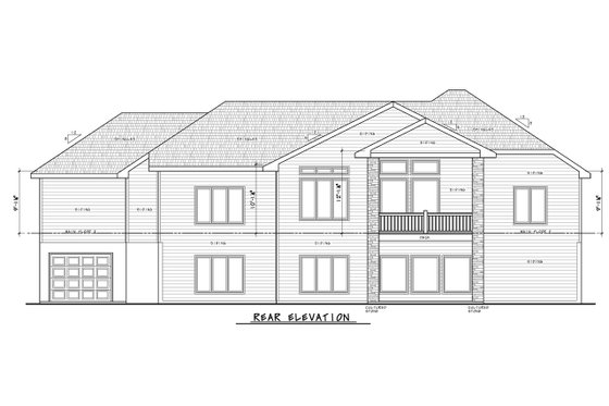 Exterior - Rear Elevation for Craftsman House Plan #20-2401 - 4 bed, 4 bath