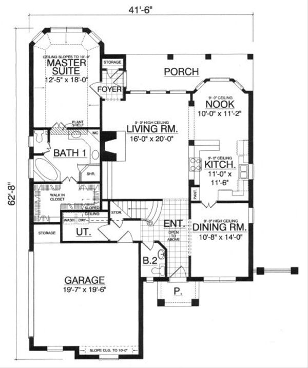 House Plan Design - European Floor Plan - Main Floor Plan #40-392