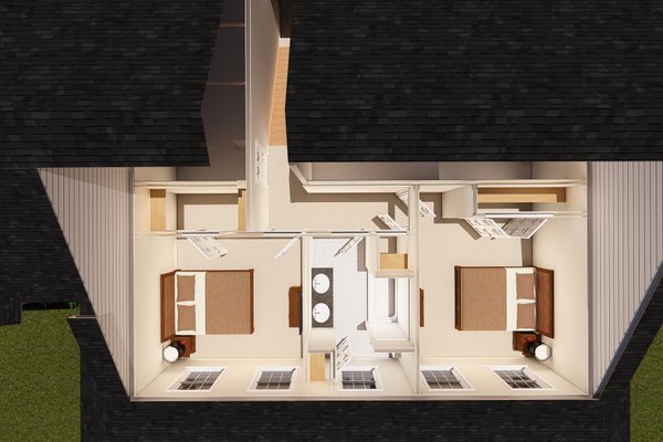 Farmhouse Floor Plan - Upper Floor Plan #513-2191