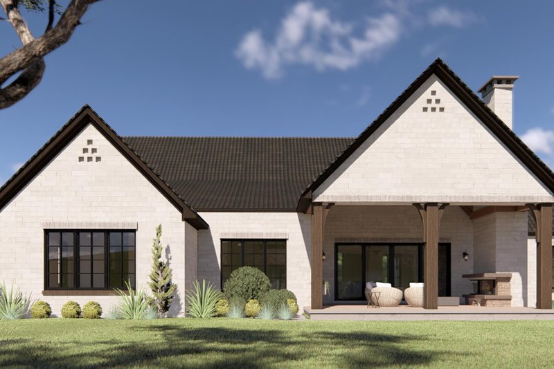House Design - Exterior - Rear Elevation for Contemporary House Plan #923-391 - 4 bed, 4.5 bath