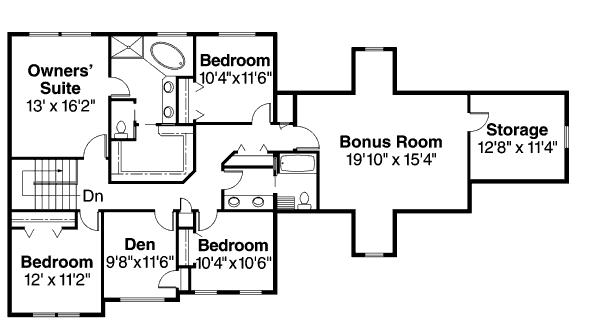 Home Plan - Traditional Floor Plan - Upper Floor Plan #124-490