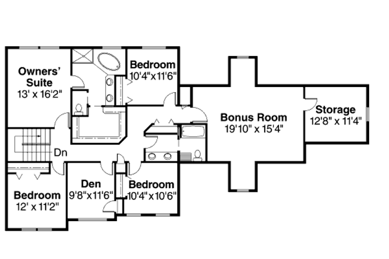 Home Plan - Floor Plan - Upper Floor for Traditional House Plan #124-490 - 4 bed, 2.5 bath