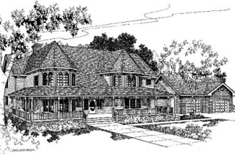 House Blueprint - Victorian Exterior - Front Elevation Plan #60-152