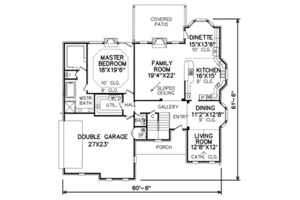 Floor Plan - Main Floor for Traditional House Plan #65-237 - 4 bed, 2.5 bath