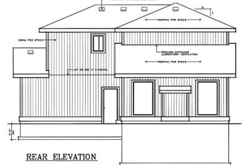 Architectural House Design - Exterior - Rear Elevation for Traditional House Plan #95-229 - 3 bed, 2.5 bath