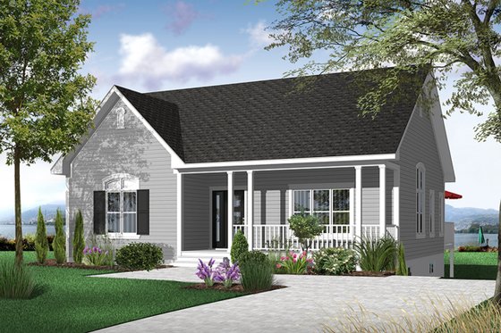 Exterior - Front Elevation 3 for Country House Plan #23-2413 - 2 bed, 1 bath