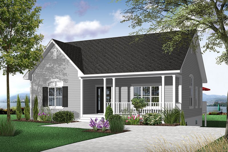 Country Style House Plan - 2 Beds 1 Baths 1308 Sq/Ft Plan #23-2413 ...