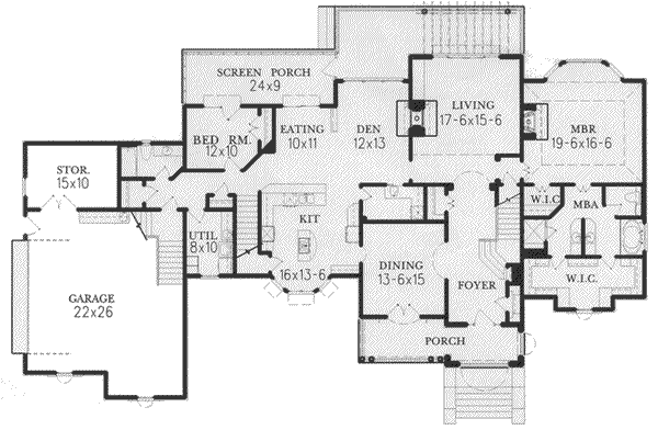European Floor Plan - Main Floor Plan #15-227