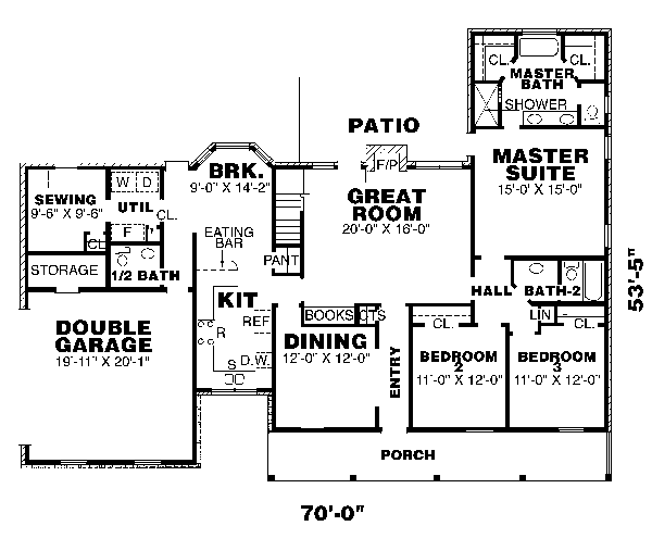 Farmhouse Floor Plan - Main Floor Plan #34-153