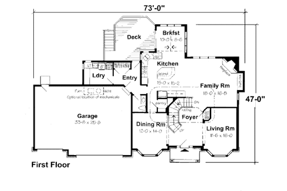 Floor Plan - Main Floor for European House Plan #312-605 - 3 bed, 2.5 bath