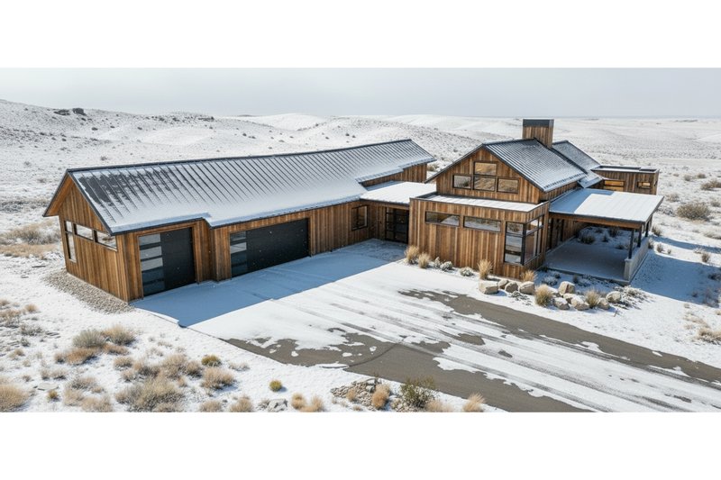 House Blueprint - Exterior - Front Elevation 3 for Contemporary House Plan #892-44 - 3 bed, 3.5 bath