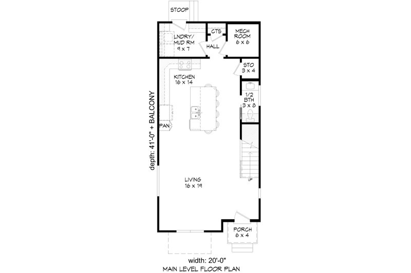 House Blueprint - Floor Plan - Main Floor for Contemporary House Plan #932-1412 - 3 bed, 3.5 bath