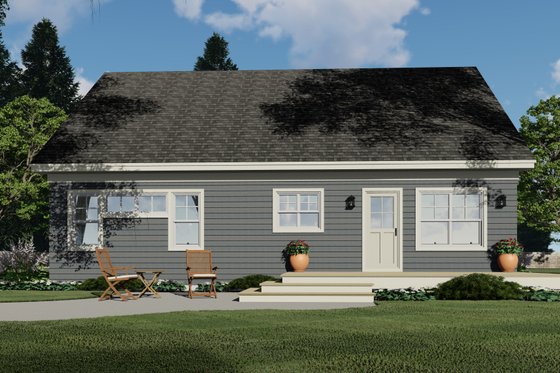 Exterior - Rear Elevation 1 for Traditional House Plan #51-1204 - 3 bed, 2.5 bath