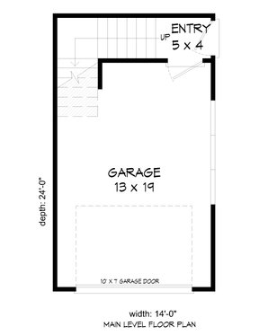 Floor Plan - Main Floor for Traditional House Plan #932-466, 1 bath