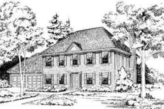 Exterior - Front Elevation for Colonial House Plan #312-436 - 4 bed, 2.5 bath