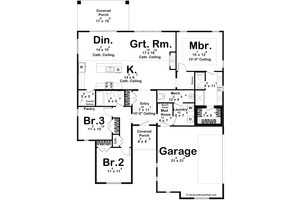 Floor Plan - Main Floor for Cottage House Plan #455-410 - 3 bed, 2 bath