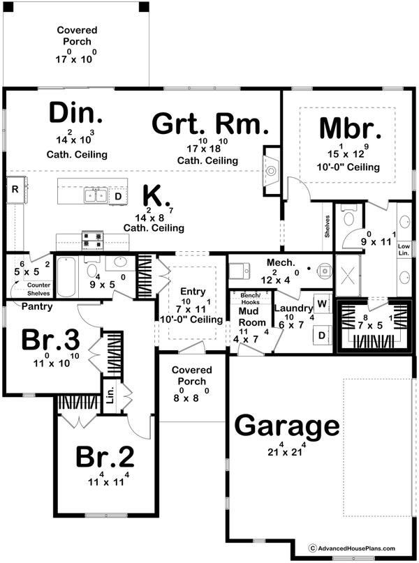 Cottage Floor Plan - Main Floor Plan #455-410